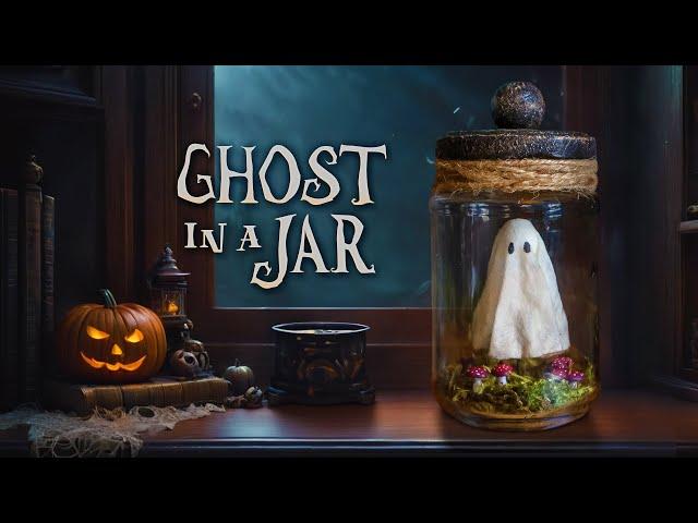 Making a TINY GHOST in a Jar! Spooky and Cute Halloween DIY Decor!