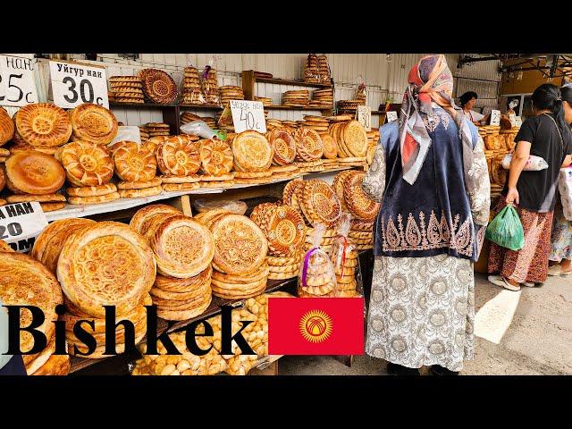 Market Bazaars in Bishkek,Kyrgyzstan [4K60fps]-Osh Bazaar July 2023