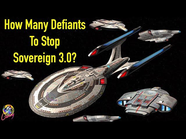 How Many Defiants VS USS Archangel MK3 Sovereign - Star Trek Starship Battles