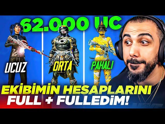 EKİBİN HESAPLARINA 62.000 UC YÜKLEYİP FULLEDİM!!  TÜM X-SUİTLERİ ÇIKARDIK!! | PUBG MOBILE