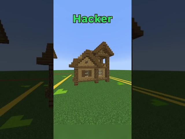 Nub vs Professional, Hacker vs Expert | Building a House | #shorts