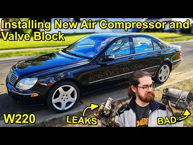 Installing a New Air Compressor and Valve Block on my W220 S-Class!