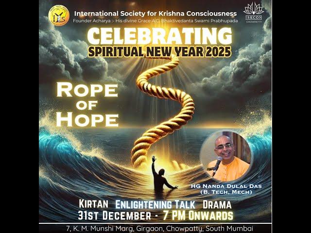 31st Dec. '24 |Youth festival  for boys | Rope of Hope | H.G. Nand Dulal Prabhu | ISKCON Chowpatty