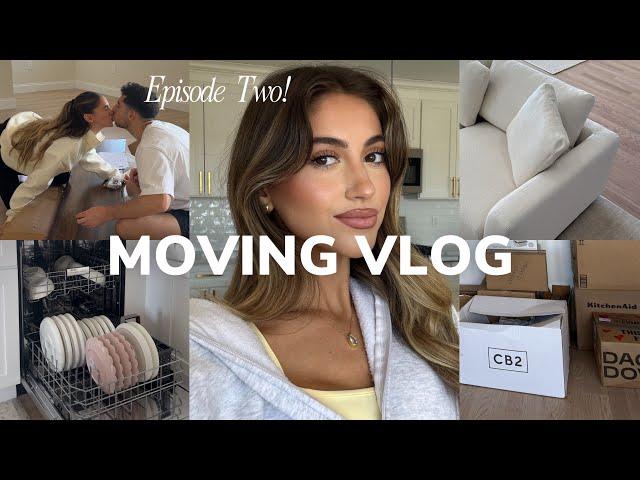 MOVING VLOG ep.2  cleaning, organizing + furniture deliveries!!