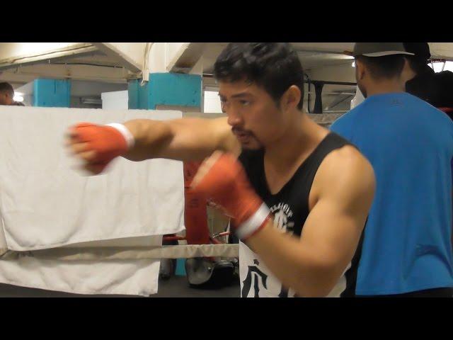 John Parker (looking like Manny Pacquiao) training with Bryan Barry