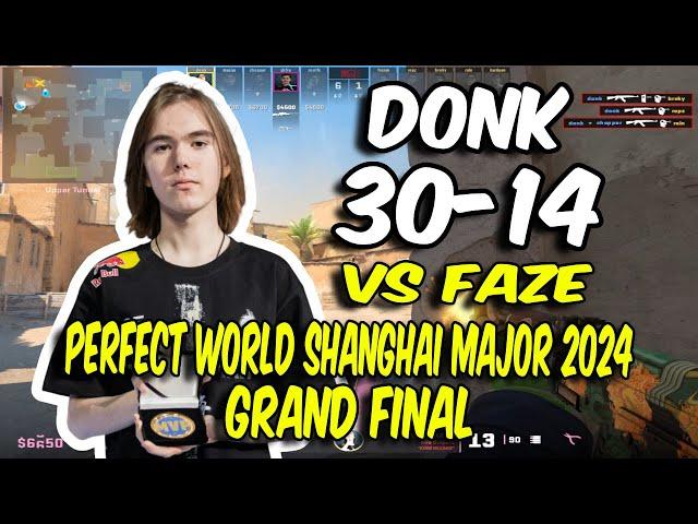 CS2 POV Spirit donk (30/14) vs FaZe (Dust2) @ Perfect World Shanghai Major 2024 Grand final