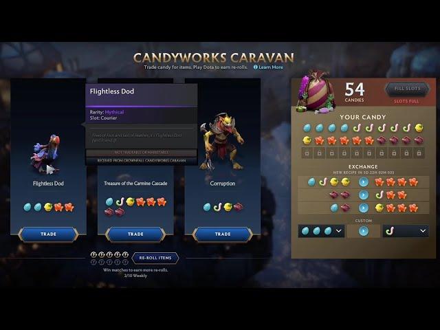 DOTA 2 - 10 REROLLS! ACT 2 CANDYWORKS CARAVAN! [ WEEK 6 ]