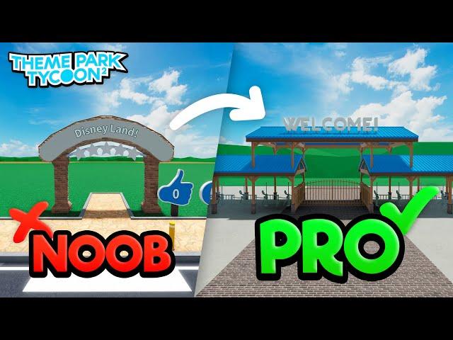 How to Build PRO Theme Park Tycoon 2 ENTRANCE! (Tutorial) 