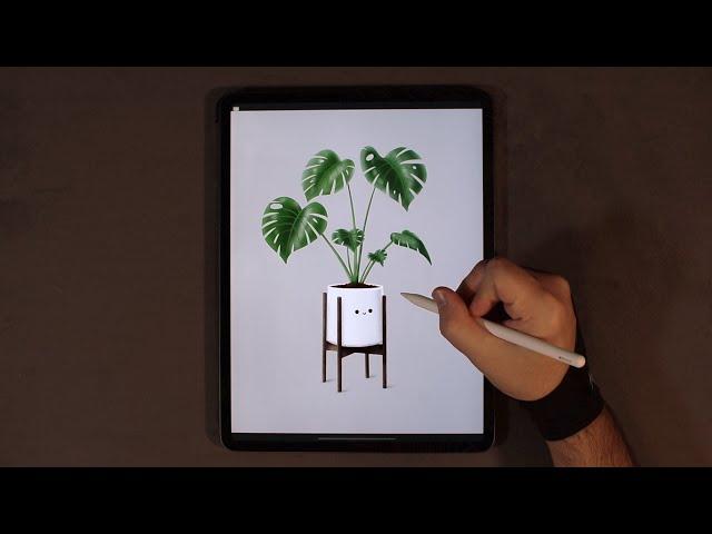 Monstera Plant - Procreate Illustration Process on iPad