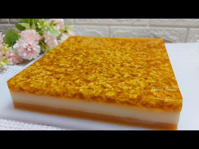 KREASI PUDING YANG CANTIK DAN SEDERHANA  || PUDING LAPIS LUMUT GULA MERAH MUDAH ENAK