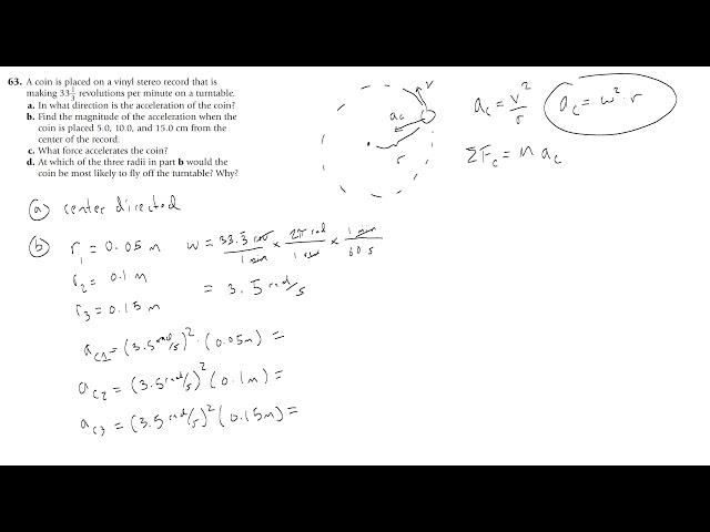 Easy Centripetal Force Example Problem Solution (Coin on Record Player)