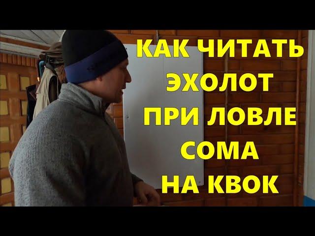 Как читать эхолот, при ловле сома на квок / #рыбалка #квок #сом #сомнаквок