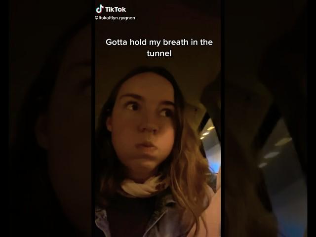 Holding her breath with puffed cheeks in the tunnel. #trending #viral #subscribe #funny #enjoy