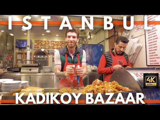 ISTANBUL TURKEY 2023 KADIKOY BAZAAR AT WEEKEND 28 JANUARY WALKING TOUR | 4K ULTRA HD 60FPS