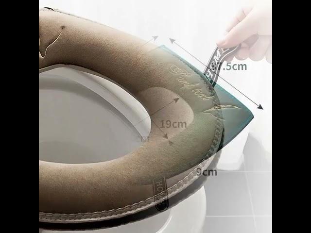 Universal Toilet Seat Cover Winter Warm Soft WC Mat Bathroom Washable Removable Zipper