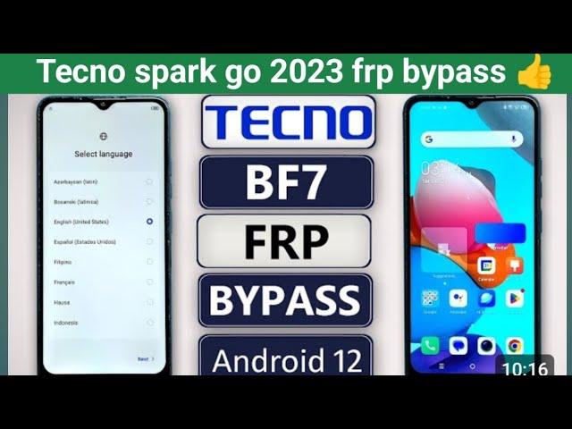 Tecno bf7 Frp bypass android 12 || tecno spark go 2023 frp bypass@opmobiletechnician