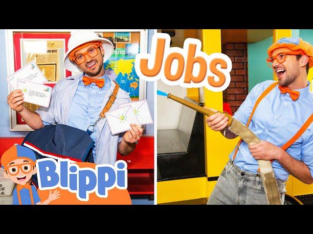 Blippi's Day of Career Pretend Play! Educational Videos for Kids