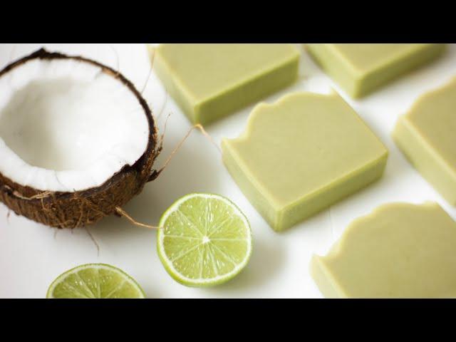 Homemade coconut milk soap Creamy & rich cold process recipe w/ coconut & lime