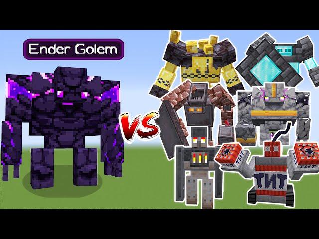 Ender Golem VS All Golems - Minecraft Mob Battle