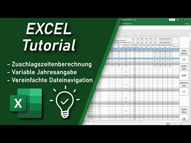 Zeiterfassung/Stundenzettel/Arbeitsnachweis in Excel [UPDATE mit neuen Funktionen] - [FREE DOWNLOAD]