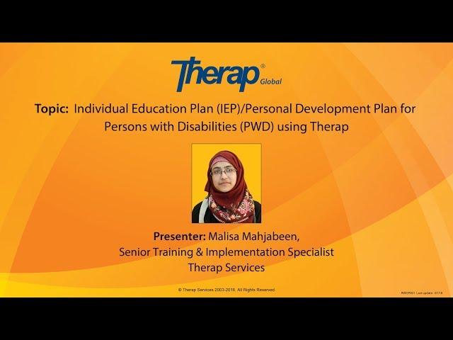 Documenting Individual Education Plan (IEP) for Persons with Disabilities (PWD) Using Therap