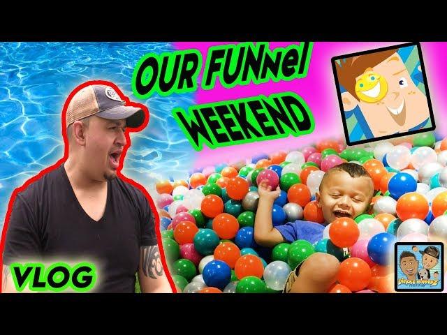 DINGLEHOPPERZ VISIT THE FUNneI VlSlON FAMILY!! BALL PIT FUN AND DODGEBALL! DINGLEHOPPERZ VLOG