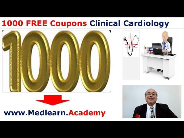 Clinical Cardiology 1000 FREE Coupons  هدية مجانية من د. طارق #CME #inernal_medicine #محاضرات_باطنة