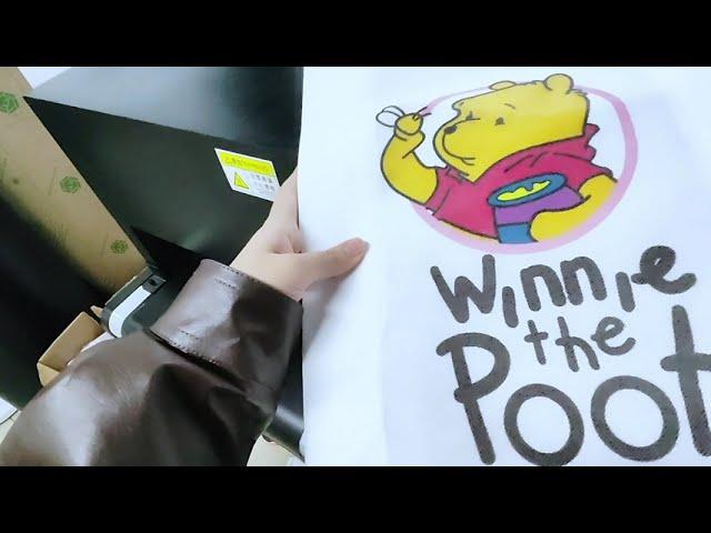 Single pass printing machine on Non woven bag printer -Winnie the Pooh