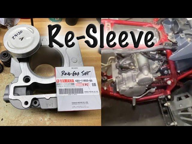 Raptor 250 Gray Re Sleeve Cylinder Top End Install