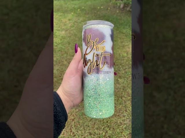 Cowhide Glitter Tumbler, one of my favorites!