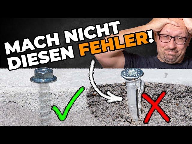 Auf keinen Fall Dübel nutzen! Es geht einfacher und sicherer.