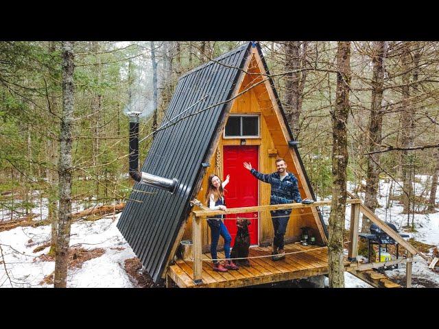 Cozy Night in the Woods | Off-Grid Cabin Stay and Delicious Grilled Cheese