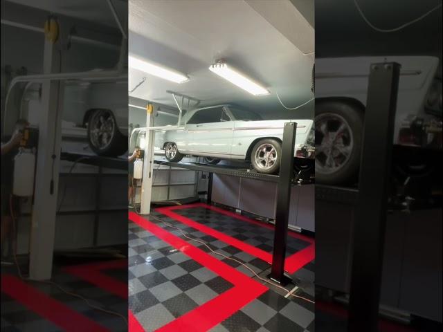 4 Post Lift Installed Dream Garage Renovation Ideas for Small Garage Spaces #DreamGarage