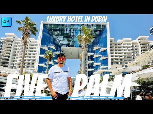 Staying in the most luxurious hotel in Dubai | FIVE Palm Jumeirah | BIGGEST POOL PARTY HOTEL [4K]