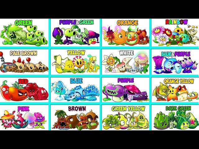 Random 20 COLORFUL Team Plant Battlez - Who Will Win? - PvZ 2 Gameplay