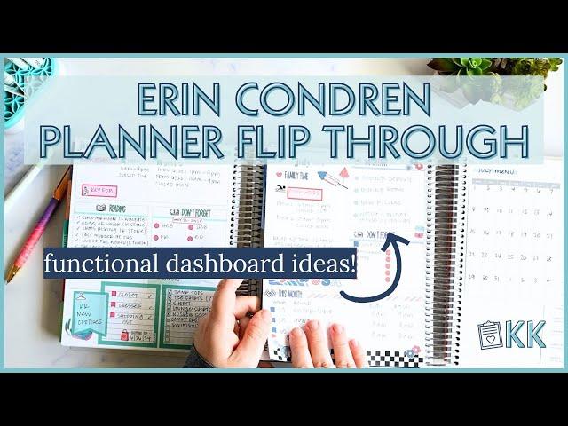 Erin Condren Monthly Dashboards and Notes Page Ideas Functional Planner Flip Through the Whole Year