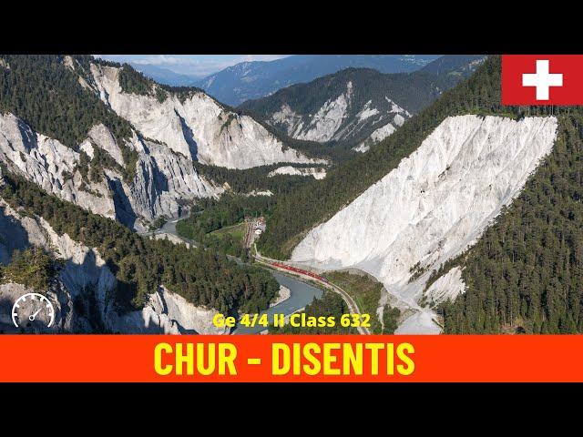 Cab Ride Chur - Disentis/Mustér along Switzerland’s Grand Canyon (RhB) train driver's view in 4K