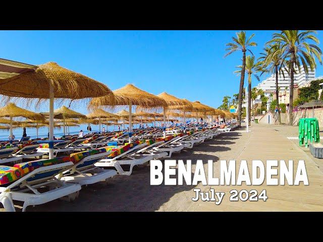 Benalmadena Beach Promenade Walk Malaga Costa del Sol Spain July 2024 [4K]