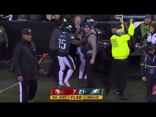 Talanoa Hufanga LATE HIT on Jalen Hurts | 49ers vs Eagles | 2023 NFC Championship