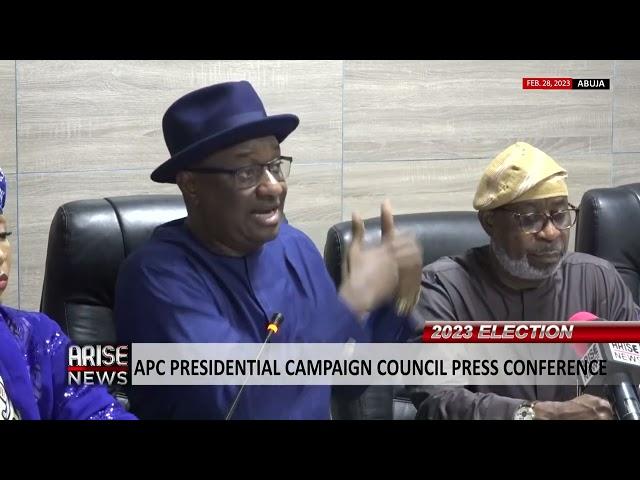 2023 ELECTION: APC PRESIDENTIAL CAMPAIGN COUNCIL PRESS CONFERENCE