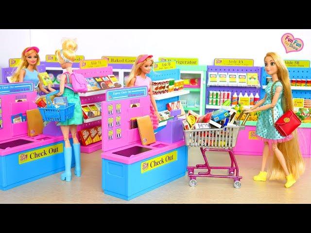 I Love to Shop Supermarket Barbie Grocery Shopping Toko kelontong Barbie Puppe Supermarkt