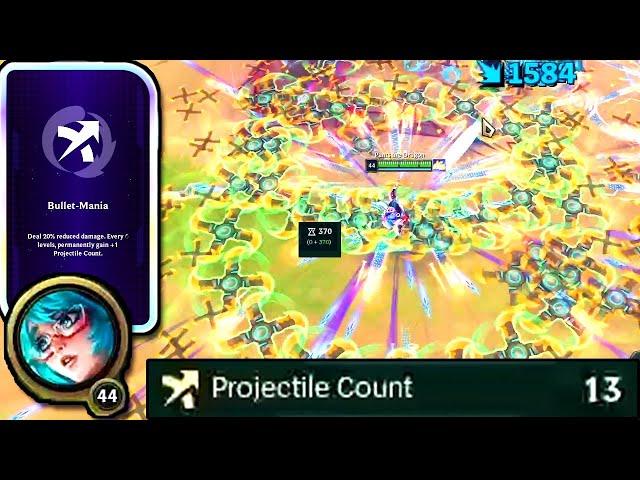 Level 44 Aurora with 13 PROJECTILE COUNT (Bullet Mania) vs Extreme Aatrox Solo | League Swarm