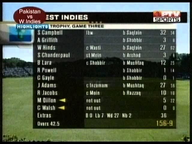 ** Rare ** Pakistan vs West Indies DMC Trohpy 1999 - 3rd ODI Toronto