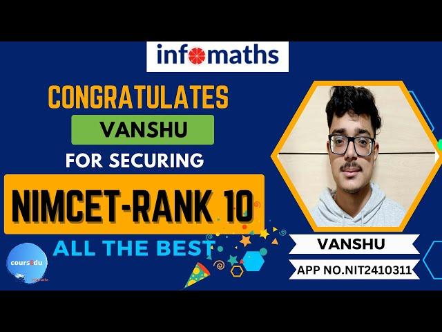 All India NIMCET Rank 10! Congratulations for clearing MCA exam!