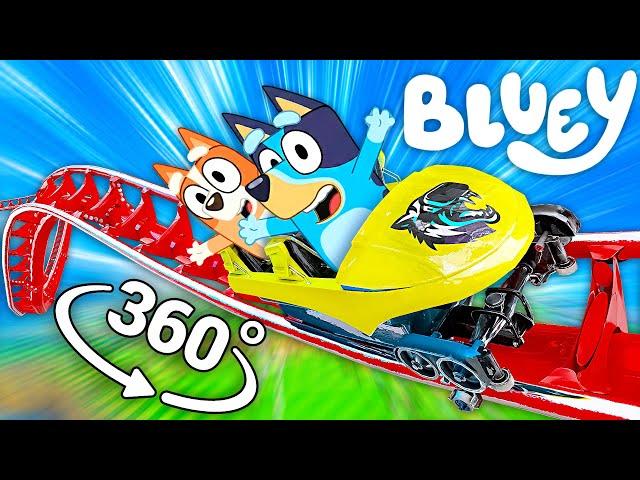 Bluey and Bingo - Roller Coaster in 360° Video VR / 8K