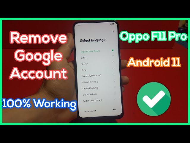 FRP Bypass Oppo F11 Pro CPH1969 Android 11 Without PC - Easy and 100% FREE