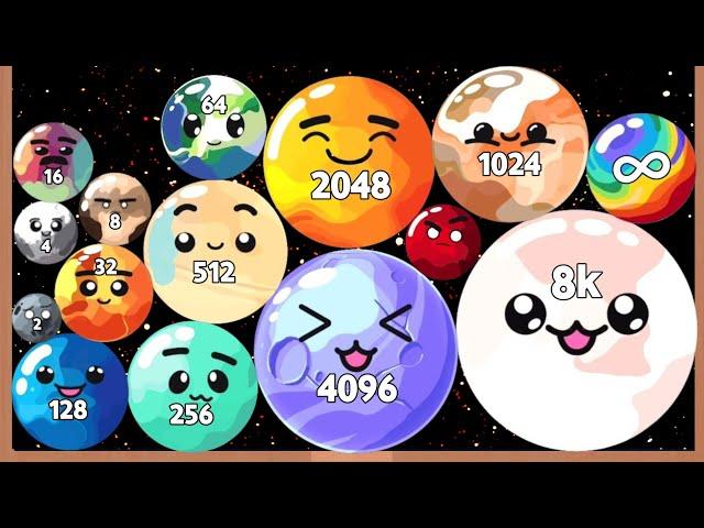 PLANETS MERGE 3D - ASMR Gameplay (Galaxy Stars Evolution, Level Up Planet Balls 2048)