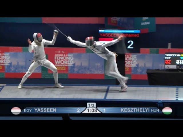 Highlights Mohamed Yasseen  v Zsombor Keszthelyi  | Gold Medal Match | Junior Men’s Epee