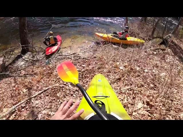 Kayaking Warner River NH at 5.6 feet