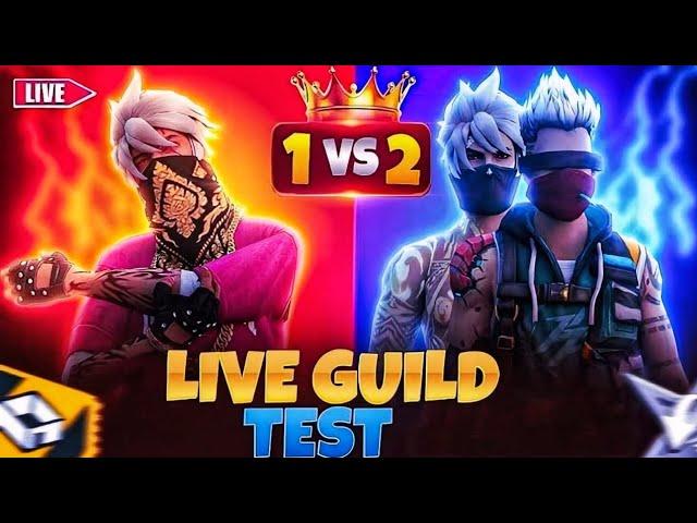 1v2 Guild Test LIVE! | Free Fire Intense Challenge ️ -Join Now!"#FreeFireLive #GuildTestChallenge